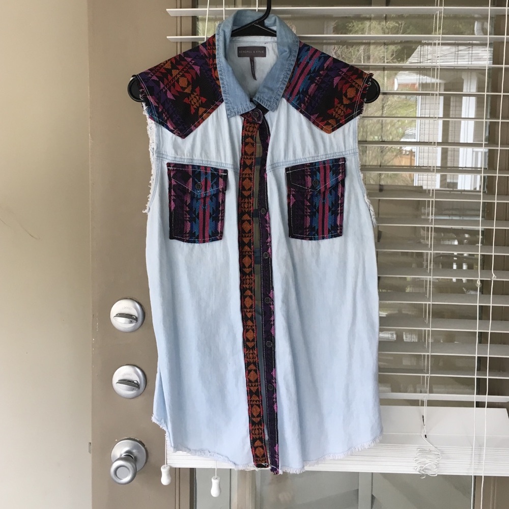 Women's boho denim tank