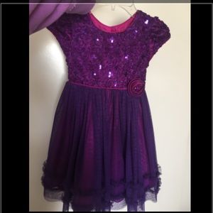 Purple little girls party dress
