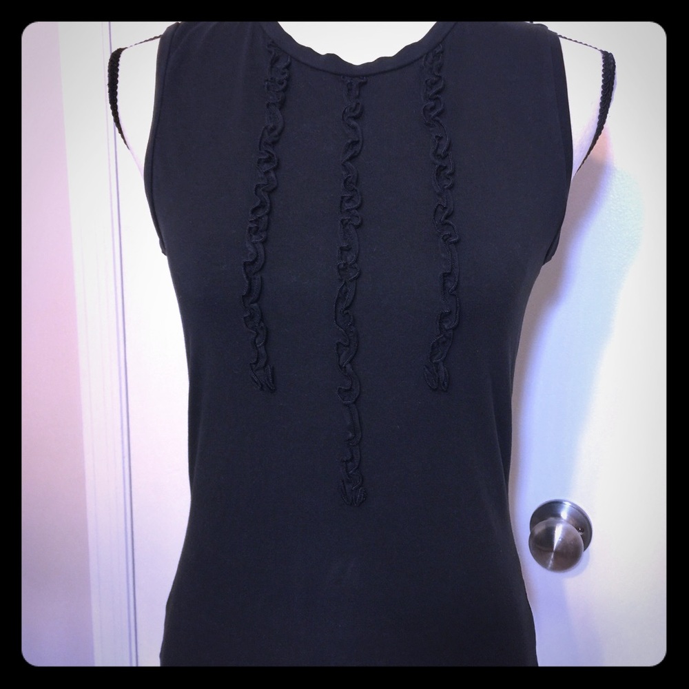 The Limited "tuxedo ruffle" stretch shirt.  Size S