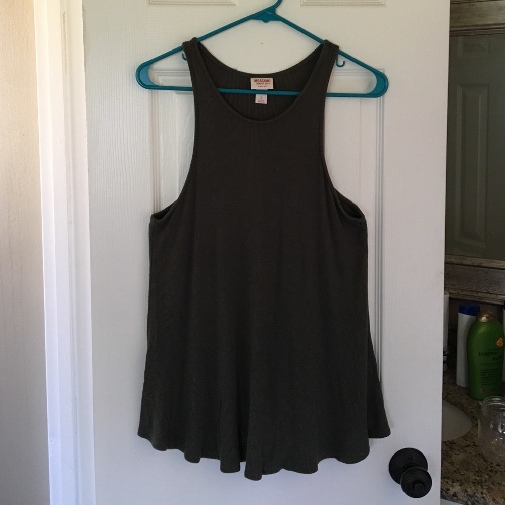 OLIVE GREEN FLOWY RIBBED TANK FROM TARGET