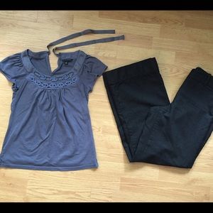 Banana republic top with beading & ribbon