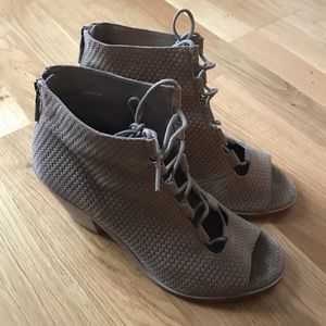 Eileen Fisher woven suede booties