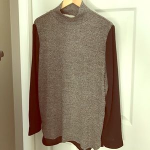 LOFT Black Marled Long-Sleeved Tunic Top