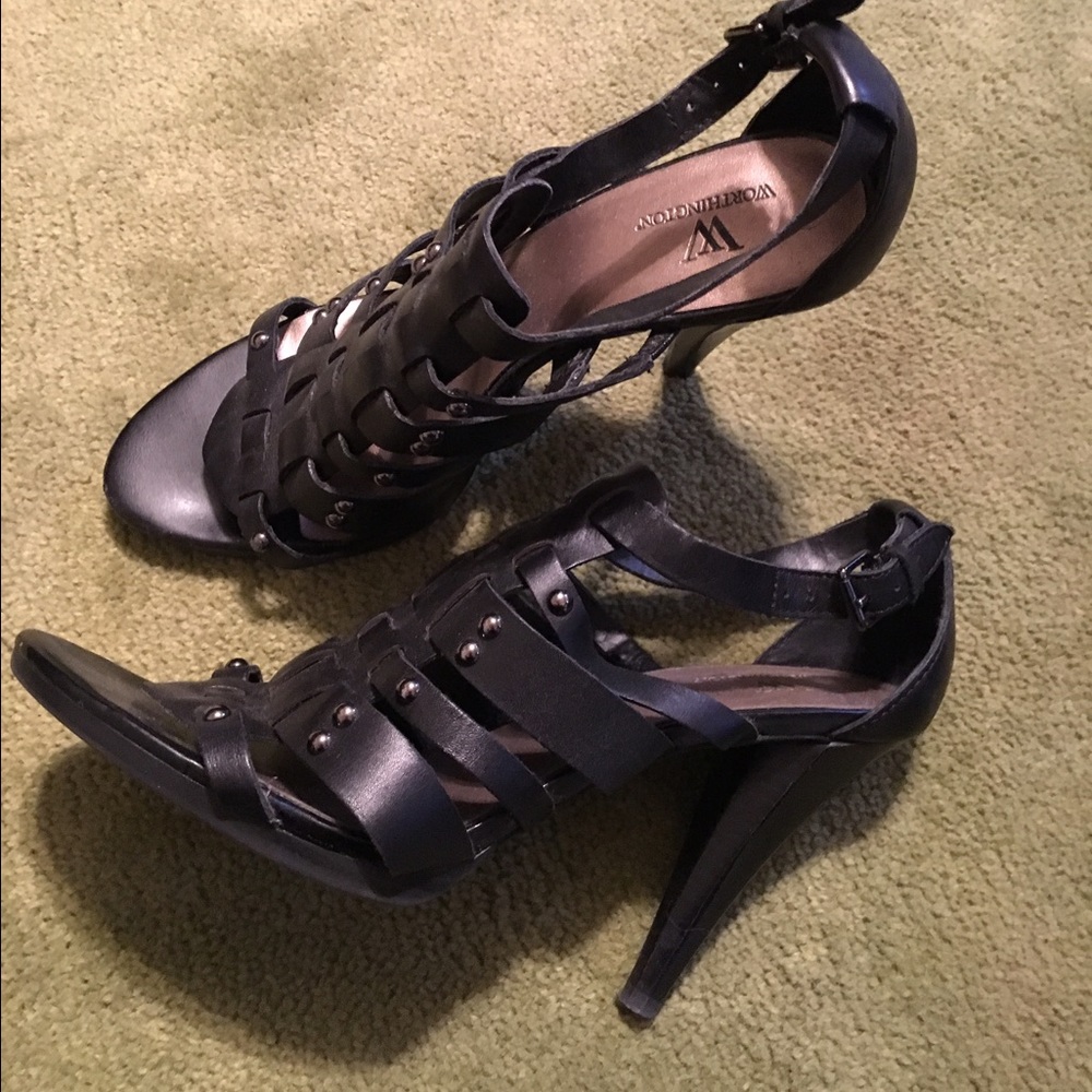 Worthington Black Strappy Heels.
