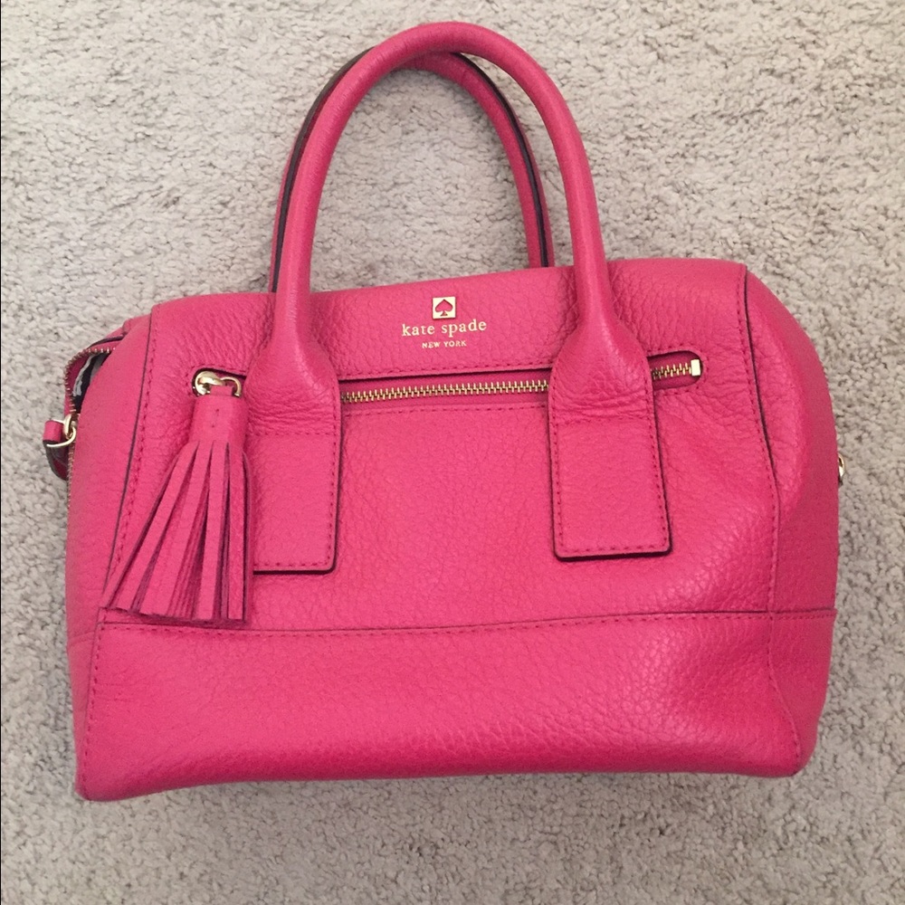 Kate Spade hot pink handbag with tassel
