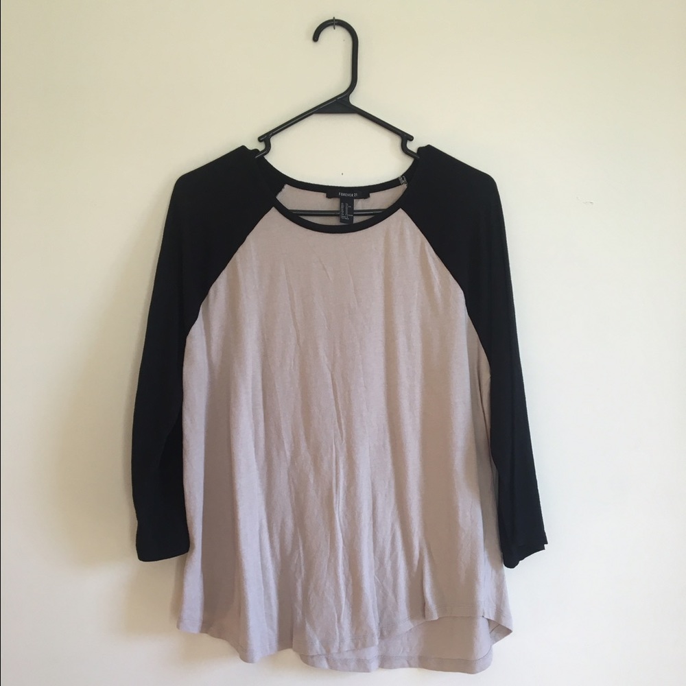 Black & Tan Forever 21 baseball tee