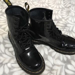 Paten leather black doc martens