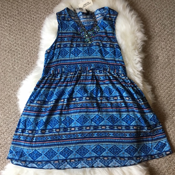 Forever 21 Blue Tribal Mini Dress - SZ: Small - Picture 2 of 4