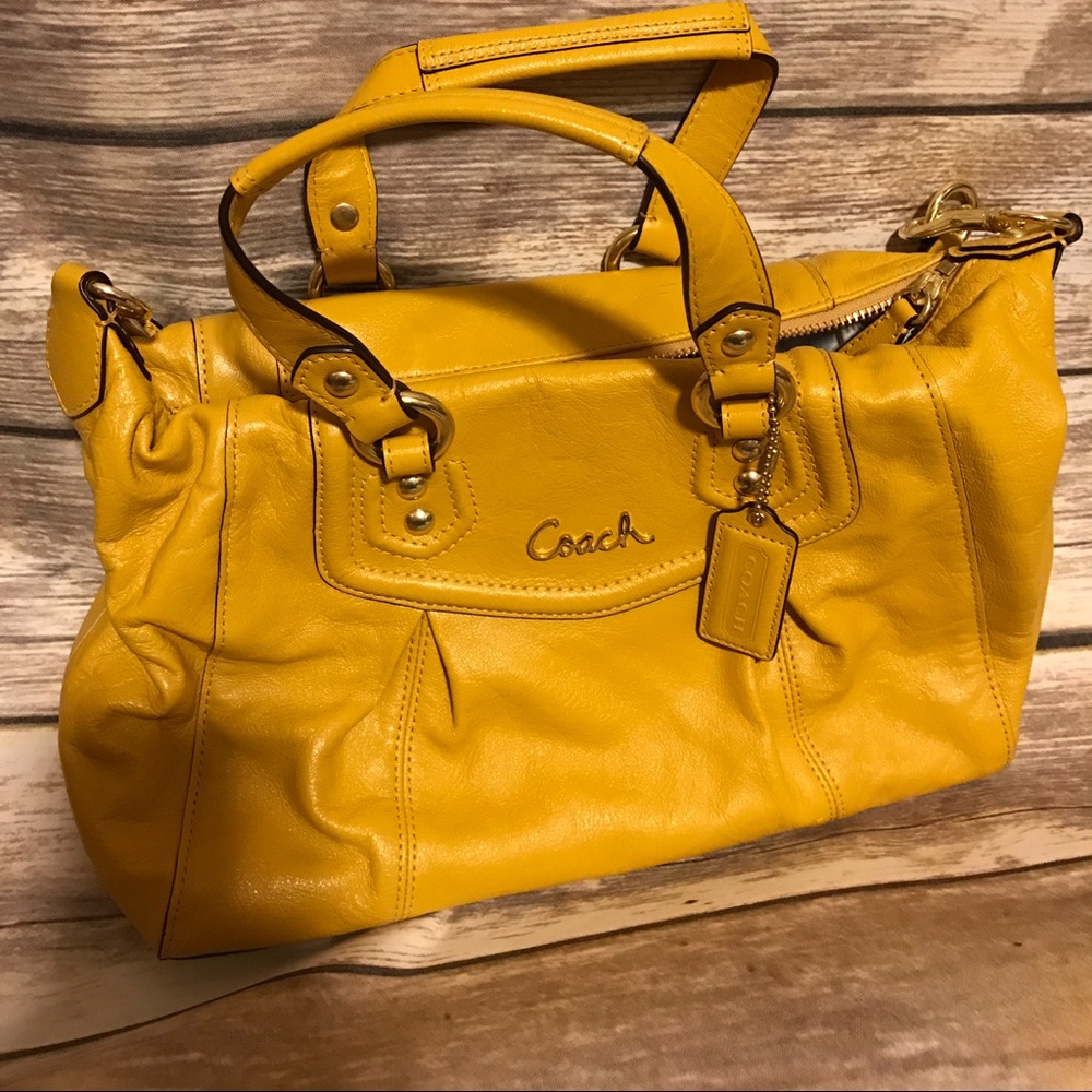 Mustard Yellow Coach Shoulder Bag great condition