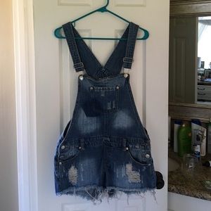 DENIM SHORT OVERALLS