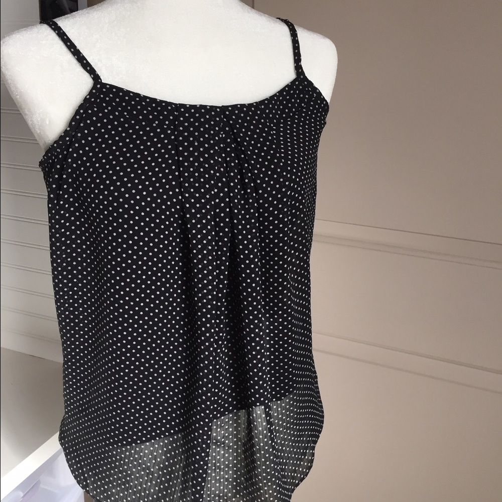 Sheer cami polka dot to