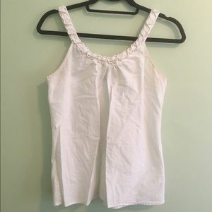 Mossimo white Tank with detailed neckline.