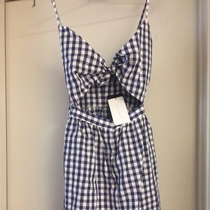 ZARA Blue Gingham Crop Top Dress
