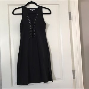Dresses - Black Mini Lace-Up Dress Dresses - Black Mini Lace-Up Dress