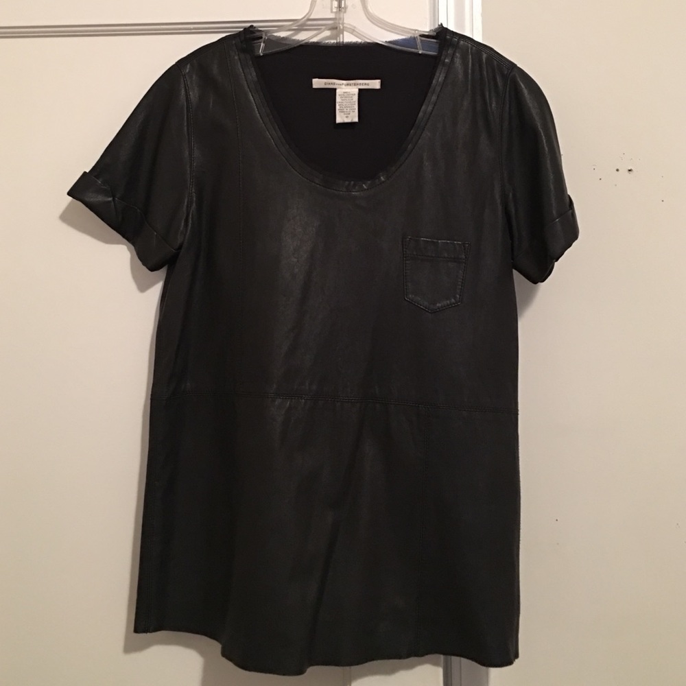 Diane Von Furstenberg Leather Shirt