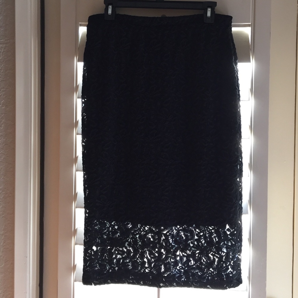 Black Lace 3/4 lined skirt