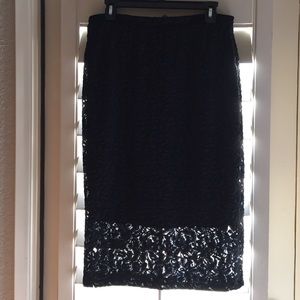 Black Lace 3/4 lined skirt
