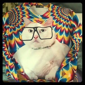 Cat Tie Dye long sleeve shirt