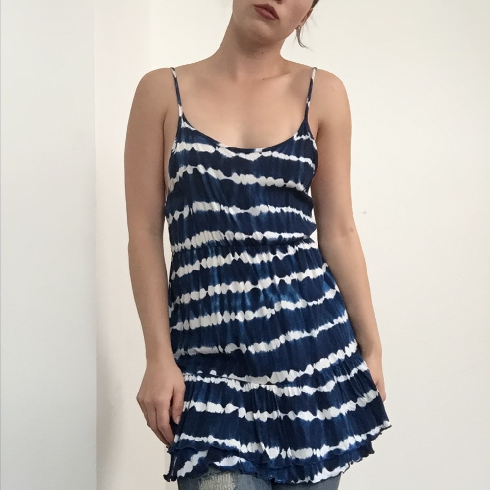 Super low back striped tye dye shirt or mini dress