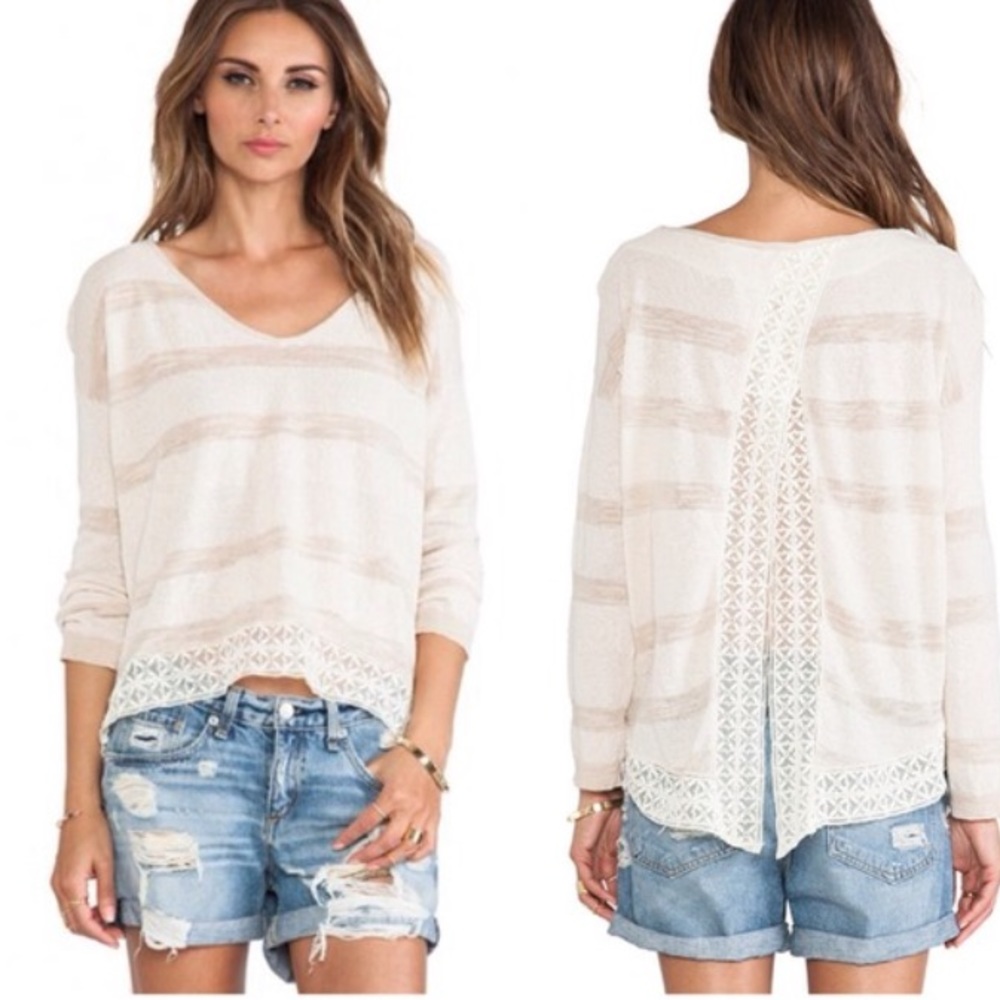 Free people open back sweater size small