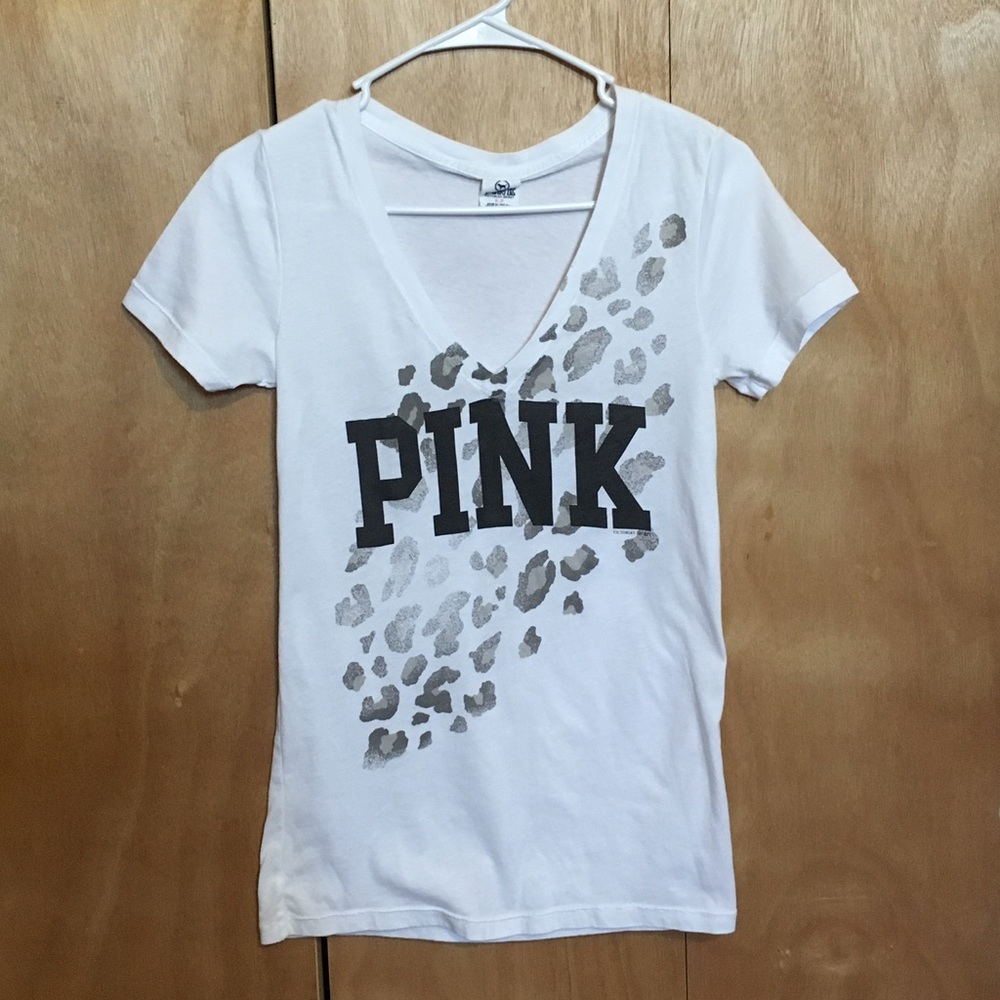 Pink Leopard V-neck Tee