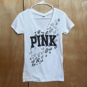 Pink Leopard V-neck Tee