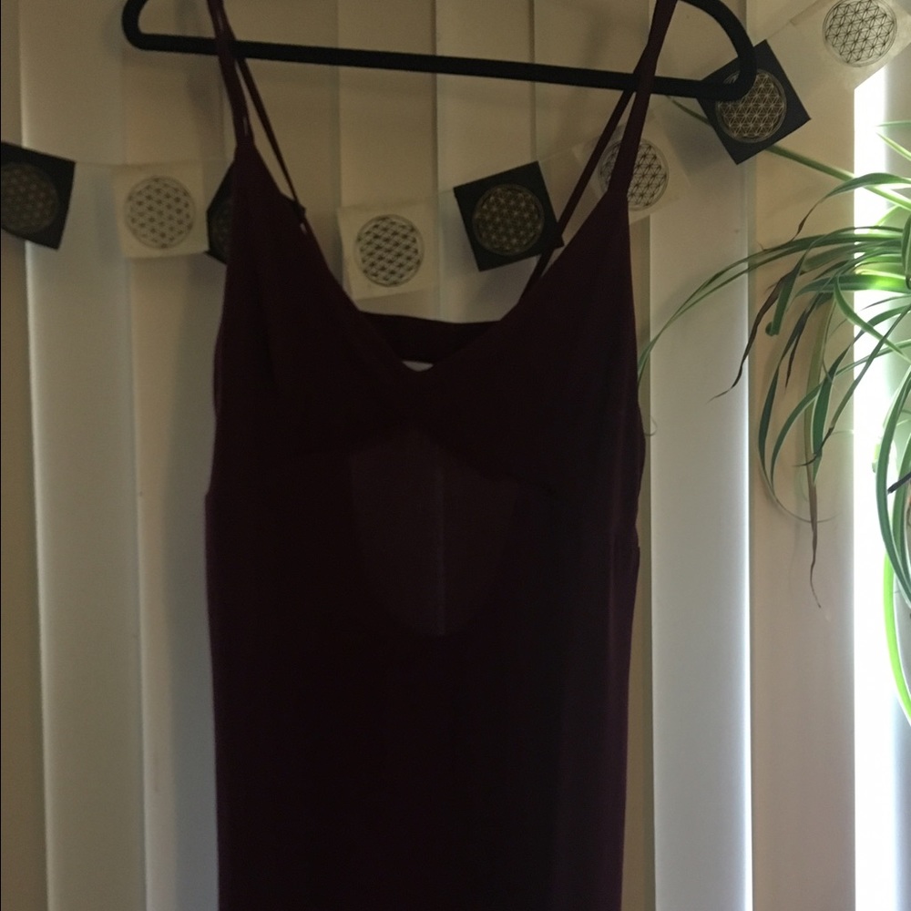 LA Hearts Maroon Sheer Dress