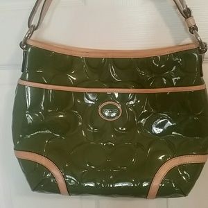 COACH green shoulder bag