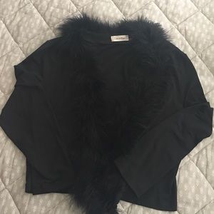 Calvin Klein Fur Collared Sweater