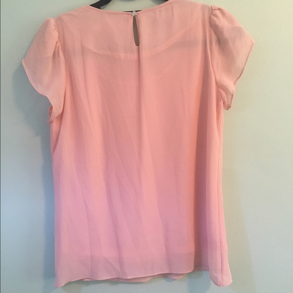 Pretty pink blouse with beaded neckline. - Picture 3 of 3