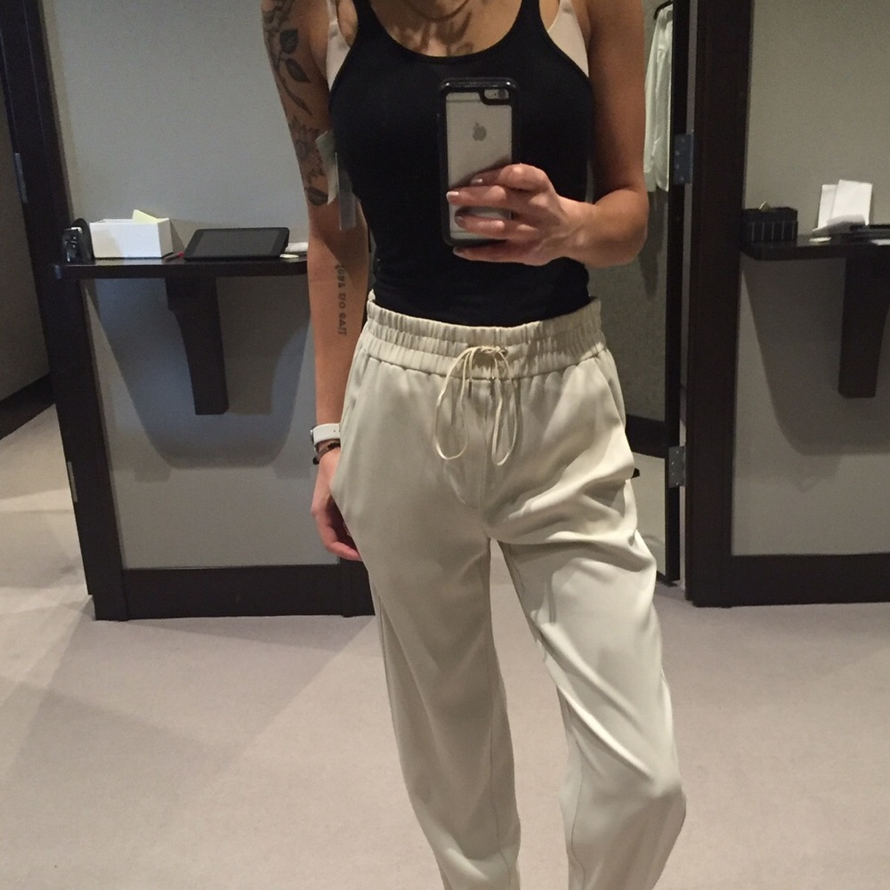 Helmut Lang Off-White Drawstring Trousers