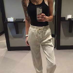 Helmut Lang Off-White Drawstring Trousers