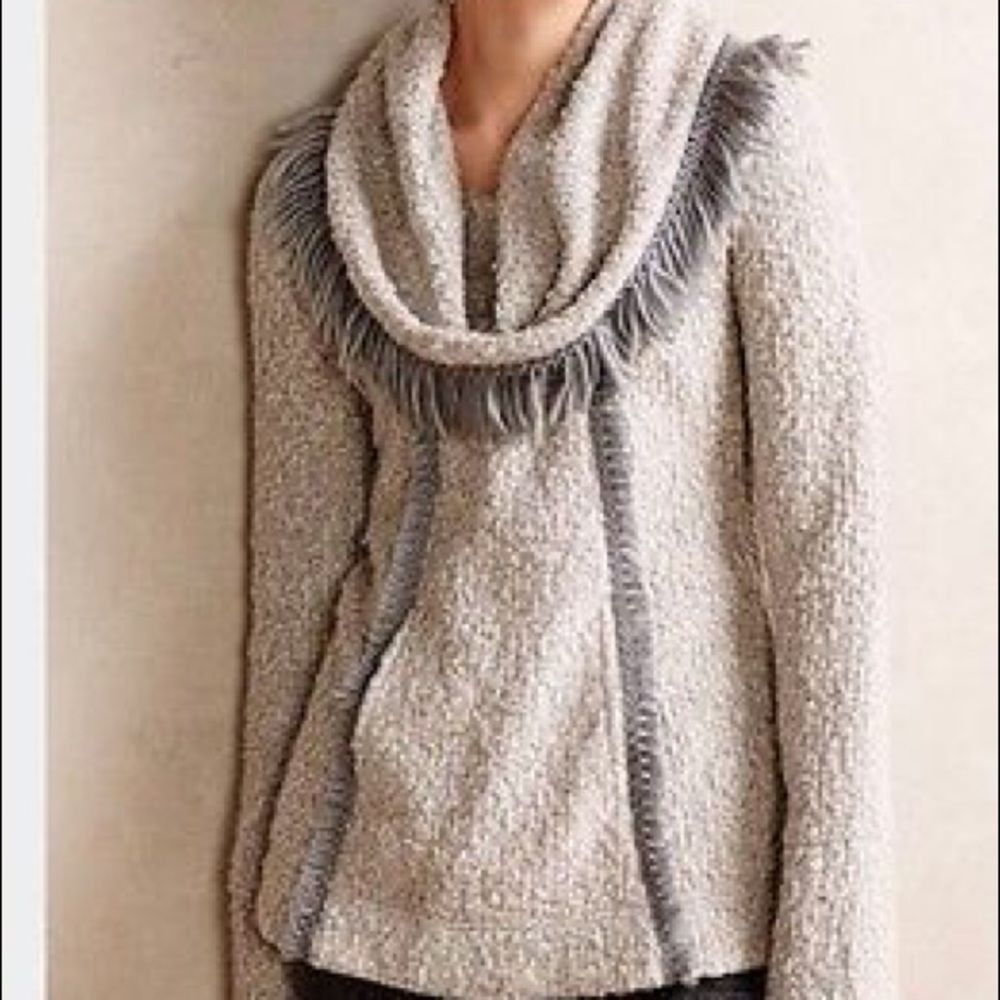 NWT Anthropologie Gray Cowl Neck Sweater XS