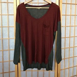 Madewell Color Block Long Sleeve Tee