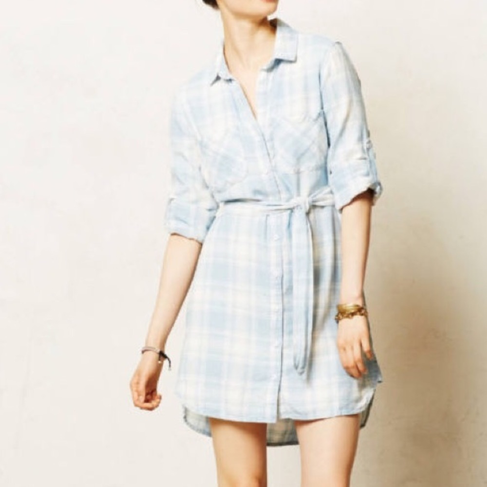 Anthropologie Cloth & Stone Chambray Shirtdress M