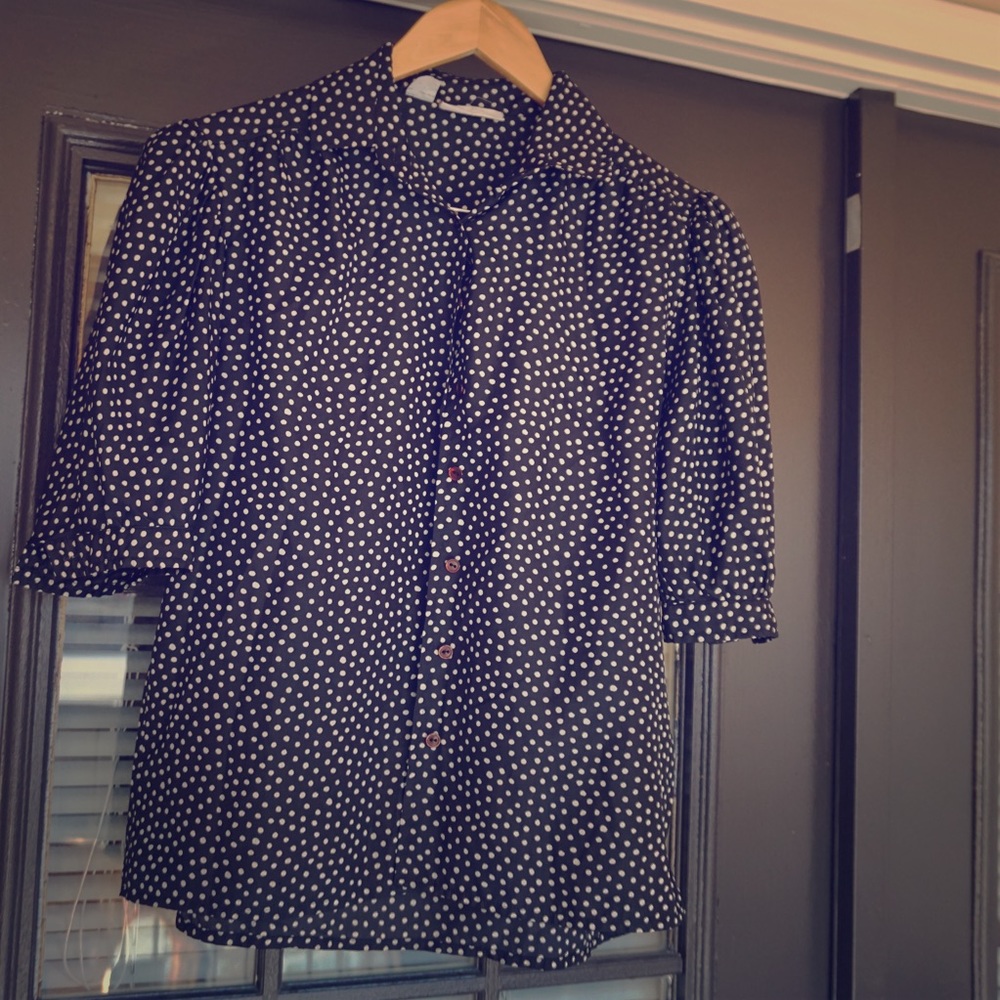 silk polka dot blouse