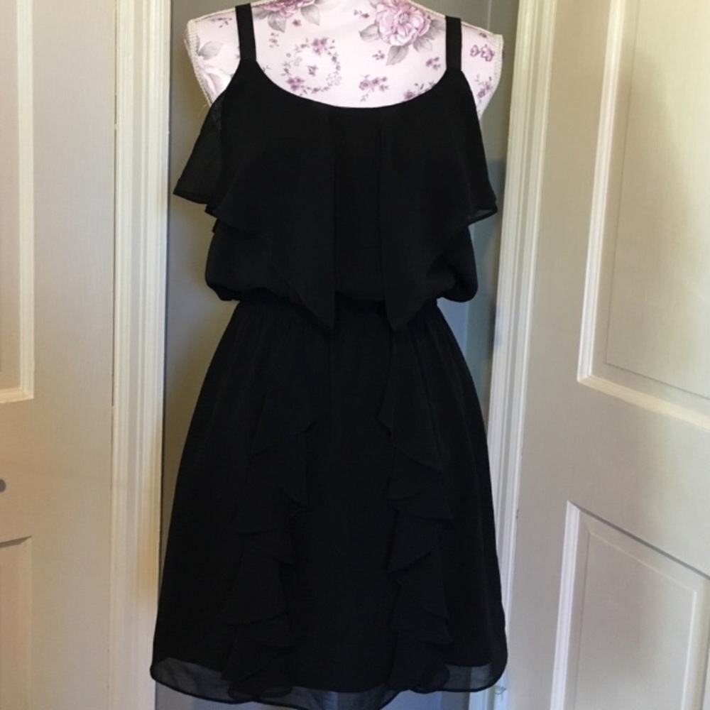 Black ruffle dress