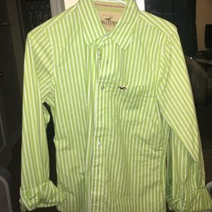 Hollister Green Striped Long Sleeve