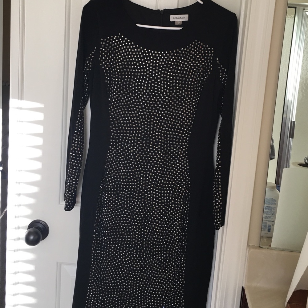 Black Calvin Klein Embellished Dress