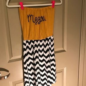 MIZZOU Strapless Chevron Dress