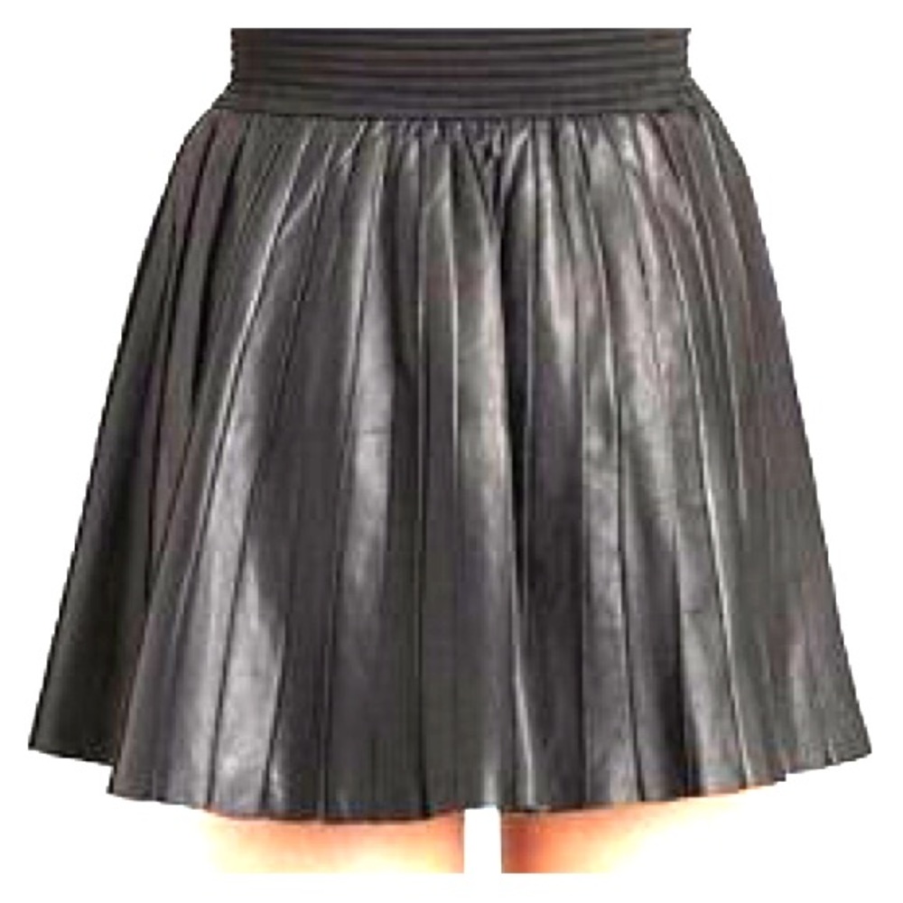 Parker Pleated Leather Skirt in S