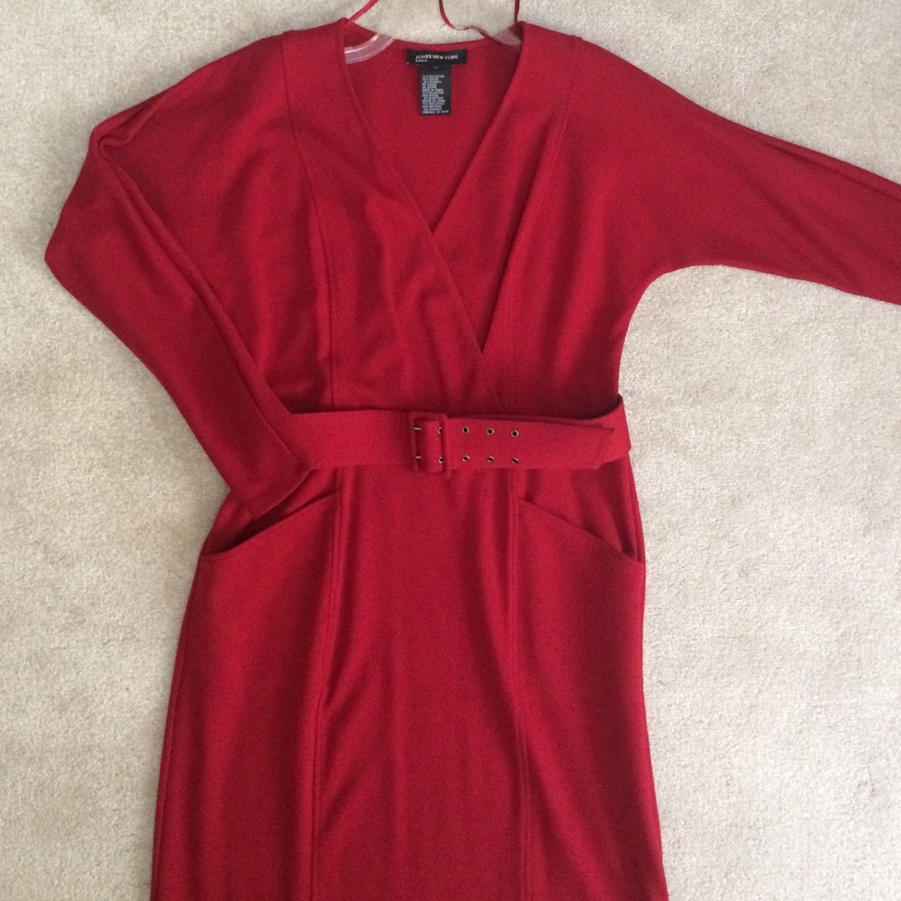 NWOT Jones New York Cranberry Ponte Midi Dress