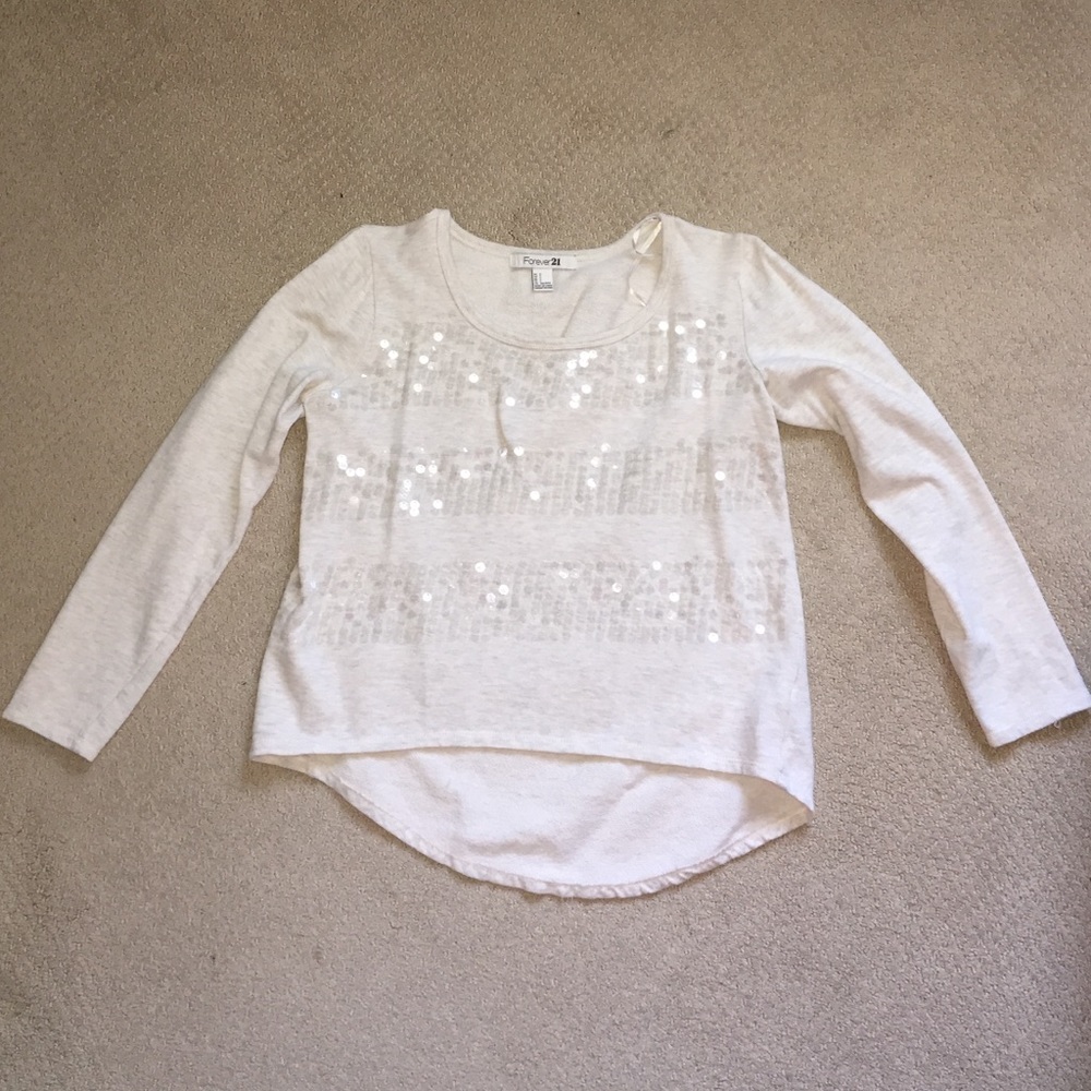Sequin Hi Lo Sweater