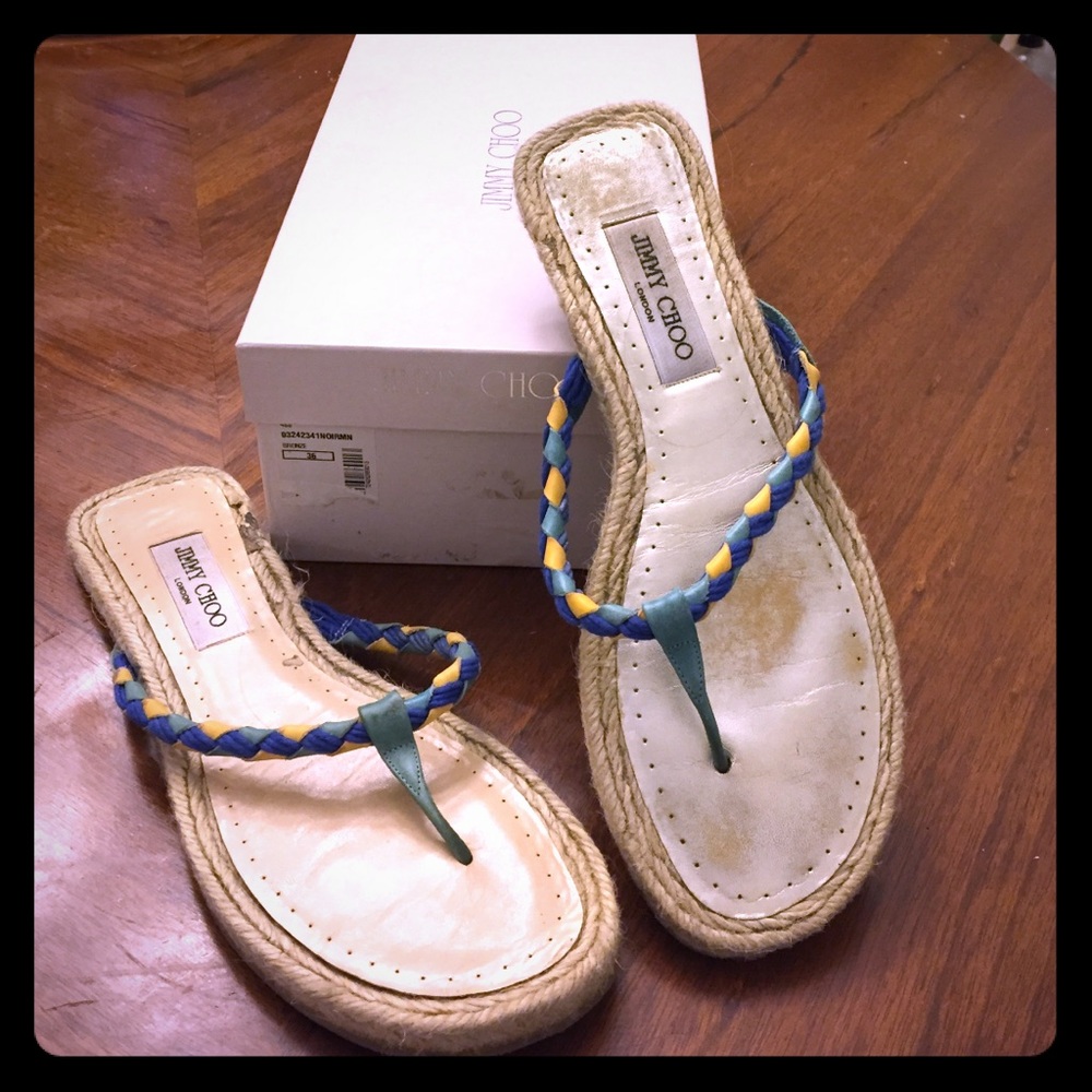 Multi colored Jimmy Choo Thongs