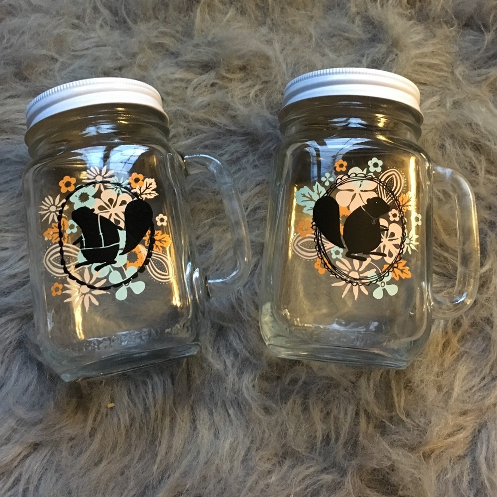 Mr. and mrs beaver jar mugs
