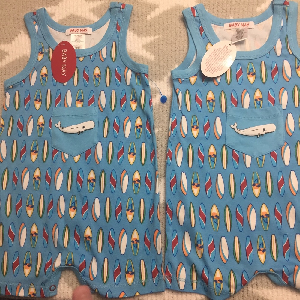 Baby Nay 12 month twin boy rompers