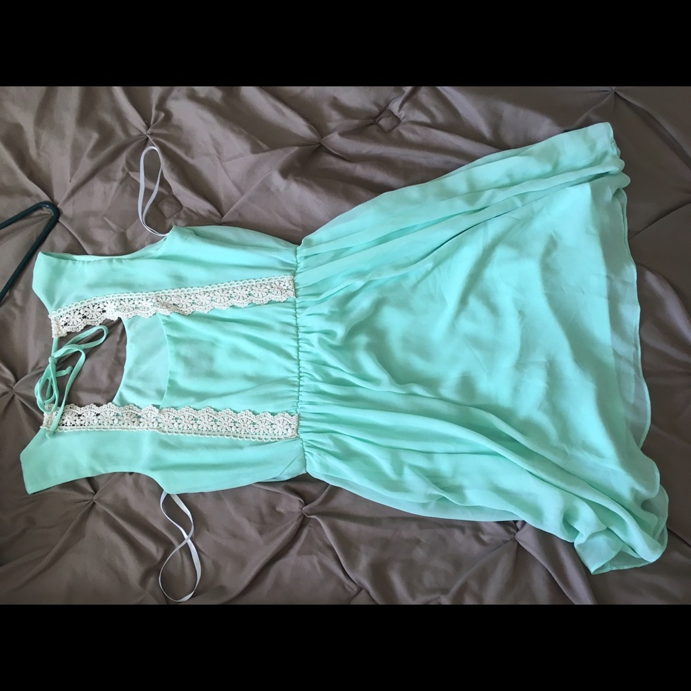 Mint green summer dress