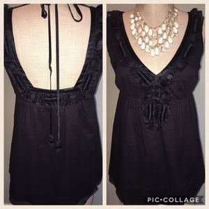 Anthropologie Mint brand navy blue top