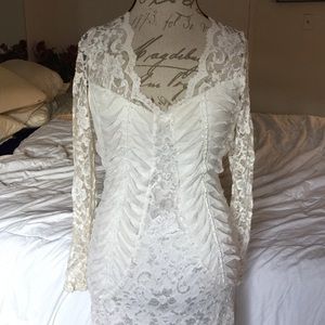 Sexy white vintage lace dress