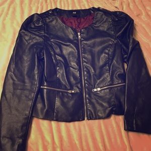 Faux leather cropped H&M jacket 12